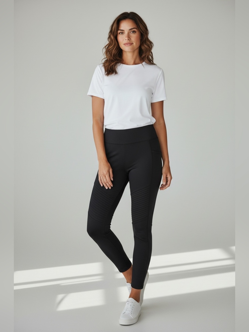 Zara Black Moto-Style Leggings